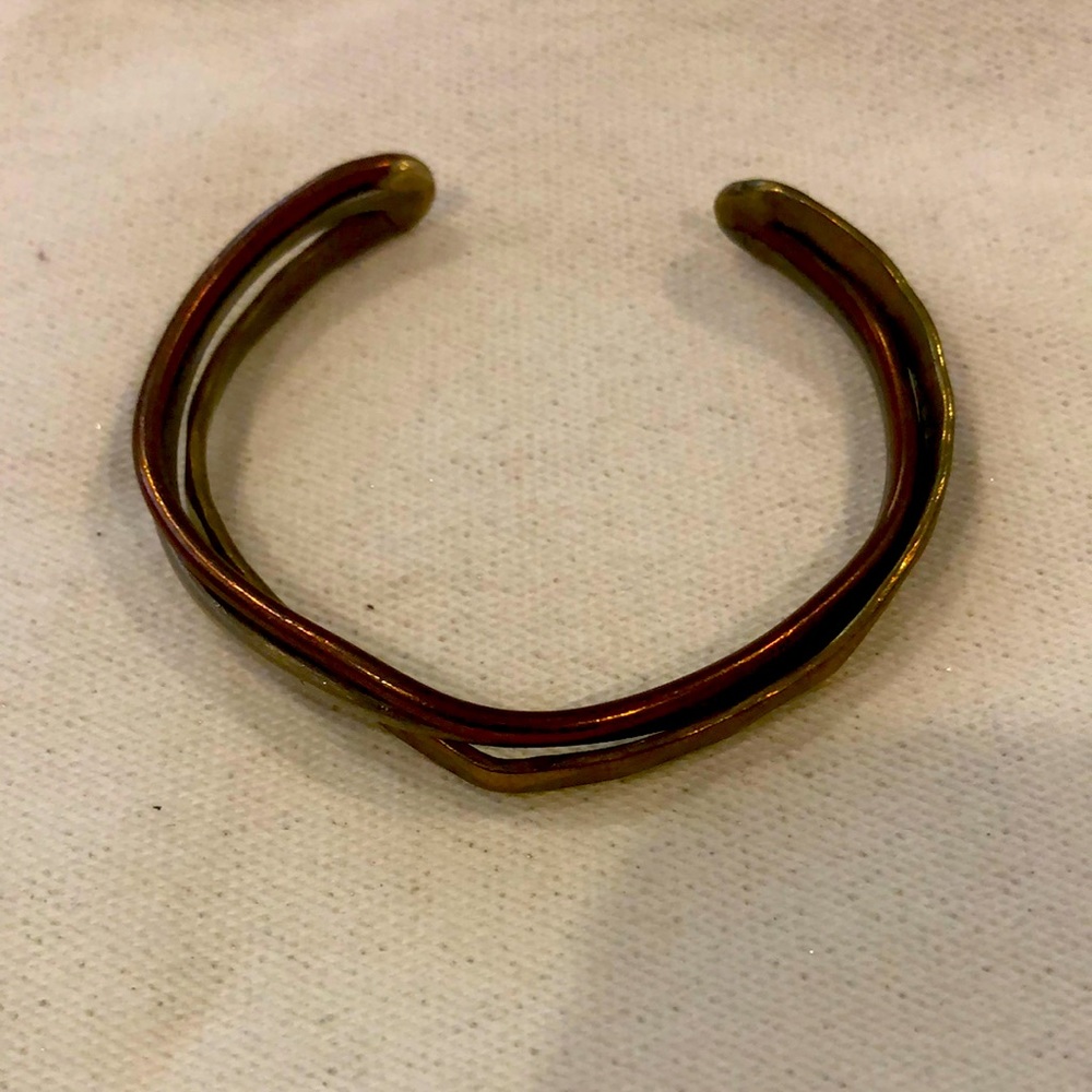 Bronze three wire twisted bracelet